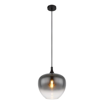 Globo - Ljuskrona med textilsladd 1xE27/60W/230V diameter 29 cm svart