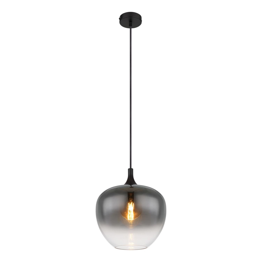 Globo - Ljuskrona med textilsladd 1xE27/60W/230V diameter 29 cm svart