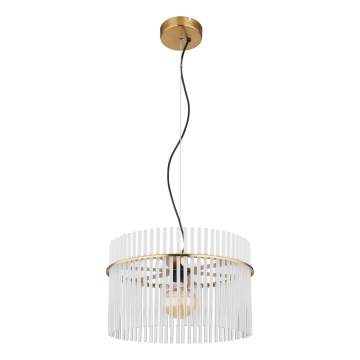 Globo - Ljuskrona med textilsladd 1xE27/60W/230V diameter 40 cm guld