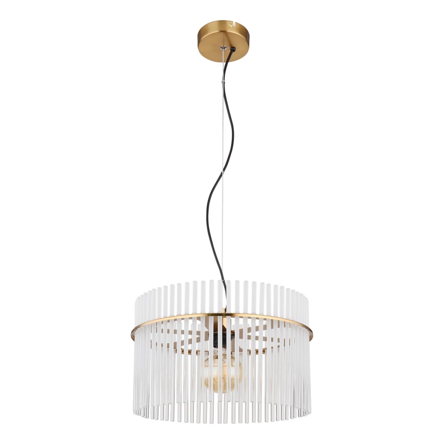 Globo - Ljuskrona med textilsladd 1xE27/60W/230V diameter 40 cm guld
