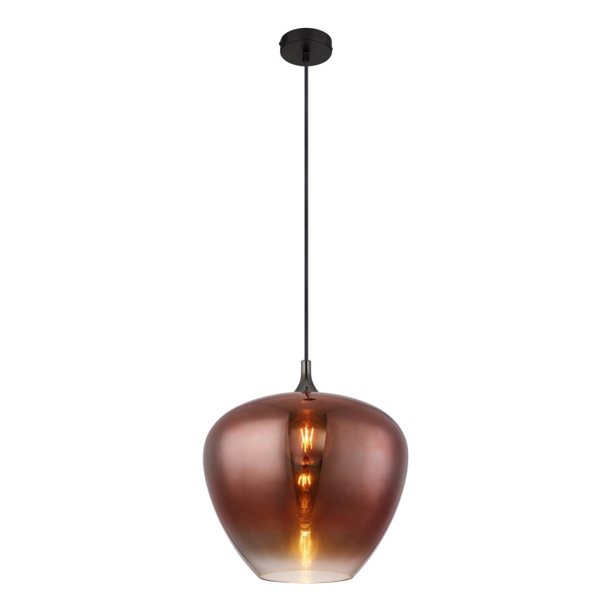 Globo - Ljuskrona med textilsladd 1xE27/60W/230V diameter 40 cm koppar
