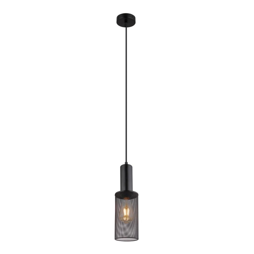 Globo - Ljuskrona med textilsladd 1xE27/60W/230V svart