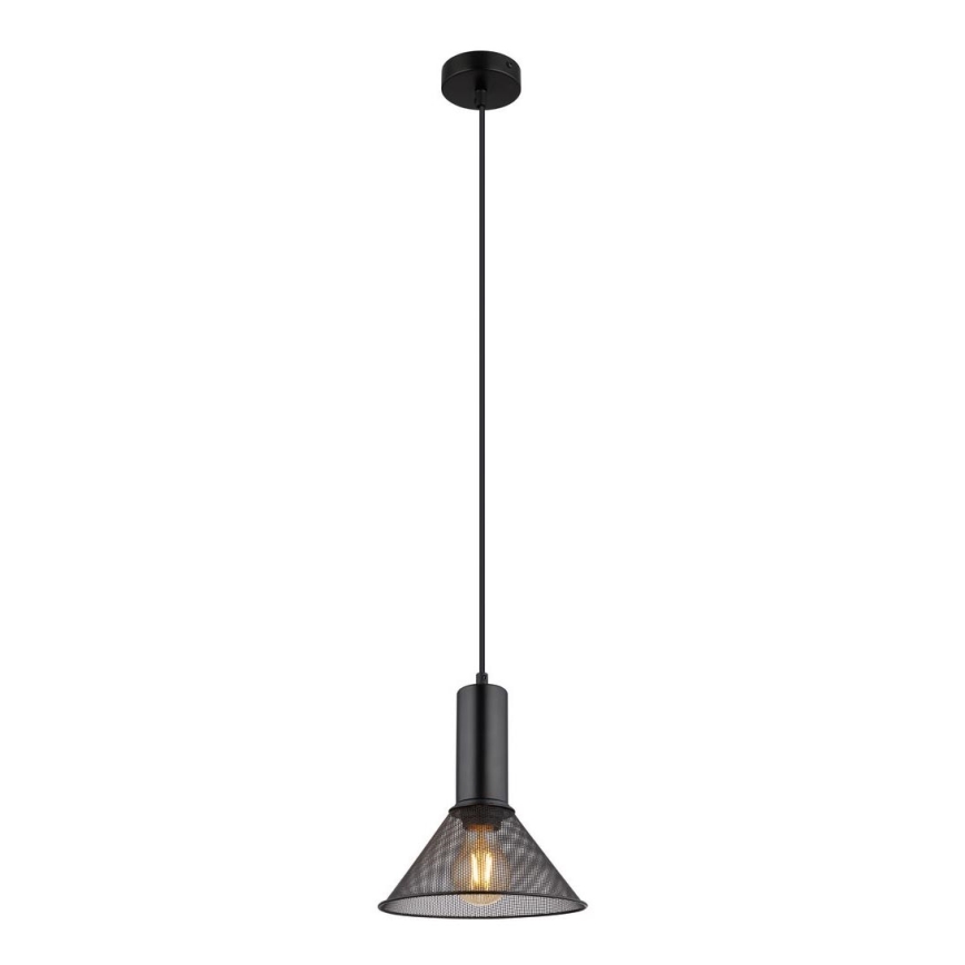 Globo - Ljuskrona med textilsladd 1xE27/60W/230V svart