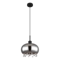 Globo - Ljuskrona med textilsladd 1xE27/9W/230V diameter 28 cm svart