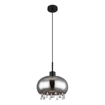 Globo - Ljuskrona med textilsladd 1xE27/9W/230V diameter 28 cm svart