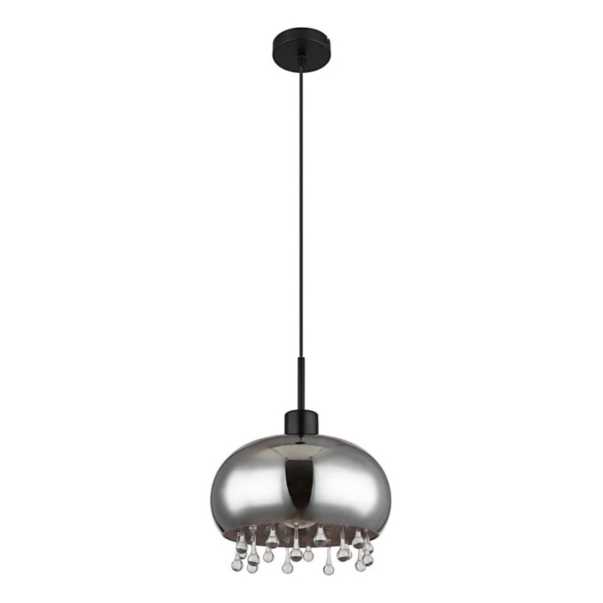 Globo - Ljuskrona med textilsladd 1xE27/9W/230V diameter 28 cm svart