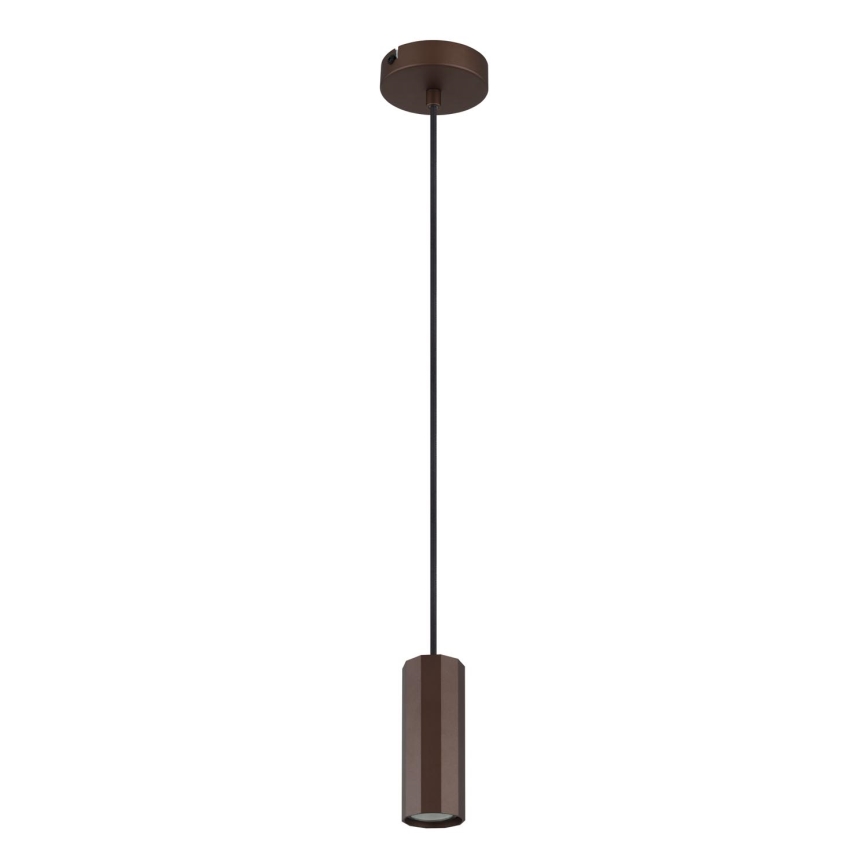 Globo - Ljuskrona med textilsladd 1xGU10/25W/230V brun