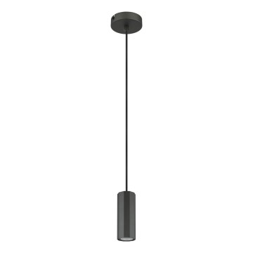 Globo - Ljuskrona med textilsladd 1xGU10/25W/230V svart