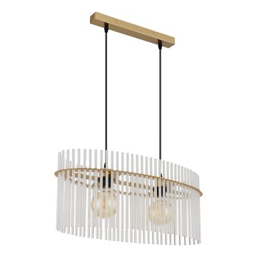 Globo - Ljuskrona med textilsladd 2xE27/60W/230V guld