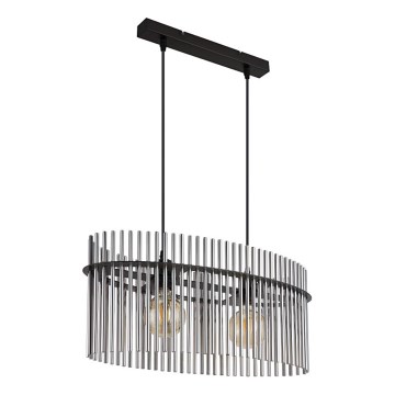 Globo - Ljuskrona med textilsladd 2xE27/60W/230V svart