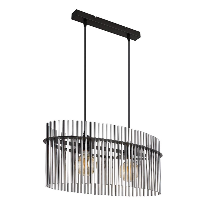 Globo - Ljuskrona med textilsladd 2xE27/60W/230V svart