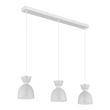 Globo - Ljuskrona med textilsladd 3xE14/40W/230V vit