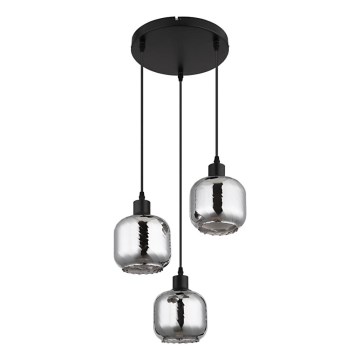 Globo - Ljuskrona med textilsladd 3xE27/25W/230V