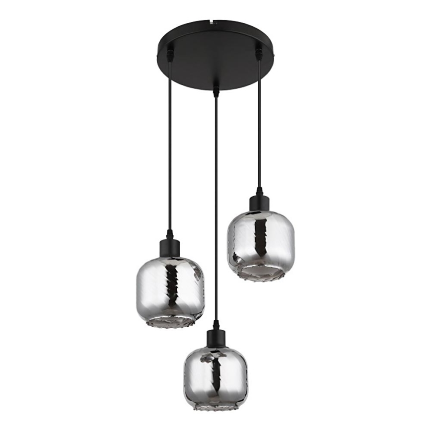 Globo - Ljuskrona med textilsladd 3xE27/25W/230V