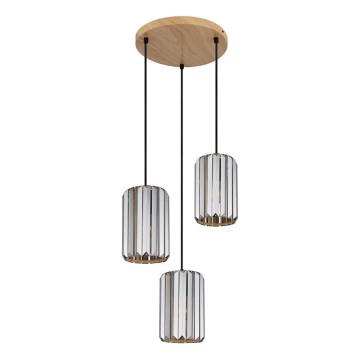 Globo - Ljuskrona med textilsladd 3xE27/60W/230V diameter 35 cm