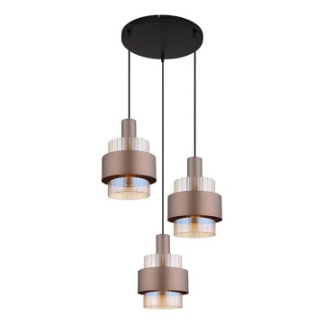 Globo - Ljuskrona med textilsladd 3xE27/60W/230V diameter 45 cm
