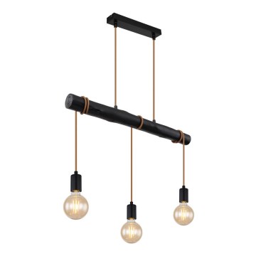 Globo - Ljuskrona med textilsladd 3xE27/60W/230V