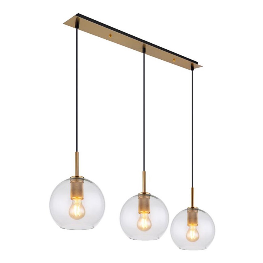 Globo - Ljuskrona med textilsladd 3xE27/60W/230V