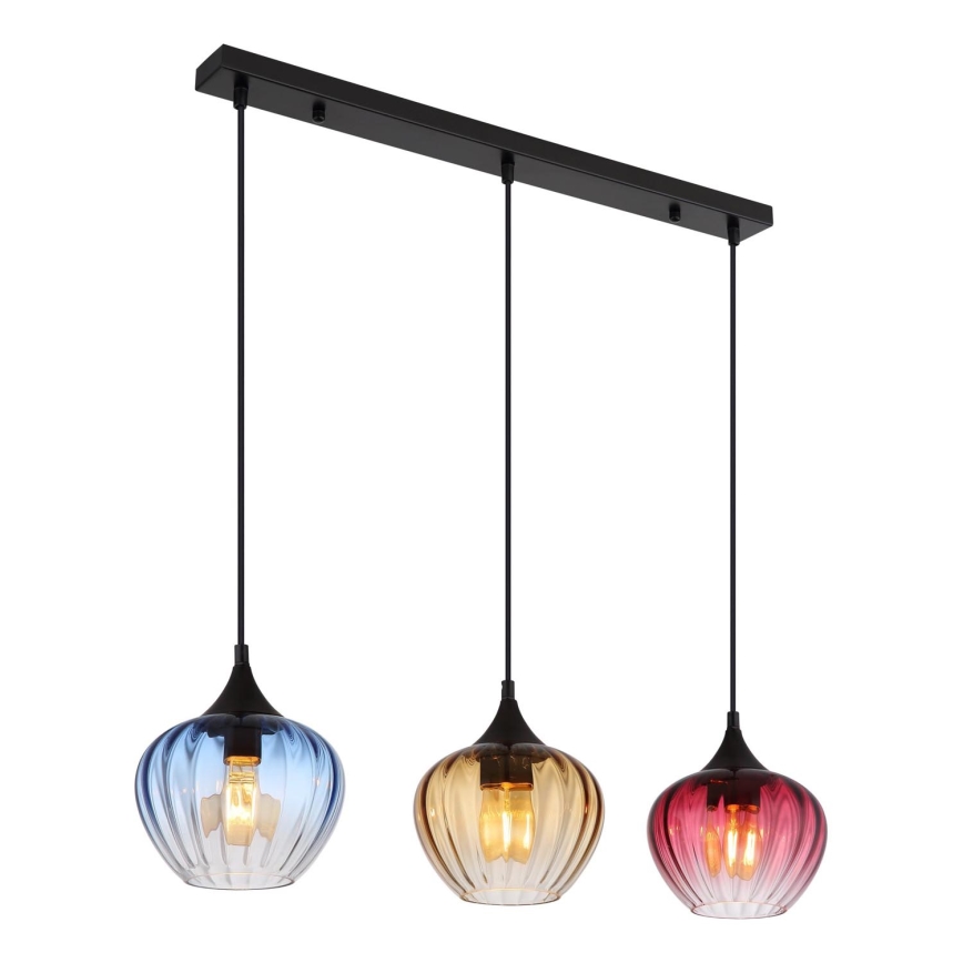 Globo - Ljuskrona med textilsladd 3xE27/60W/230V