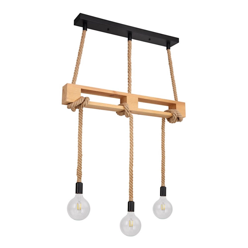 Globo - Ljuskrona med textilsladd 3xE27/60W/230V tall