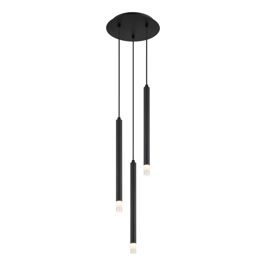 Globo - Ljuskrona med textilsladd 3xG9/4W/230V diameter 24 cm svart