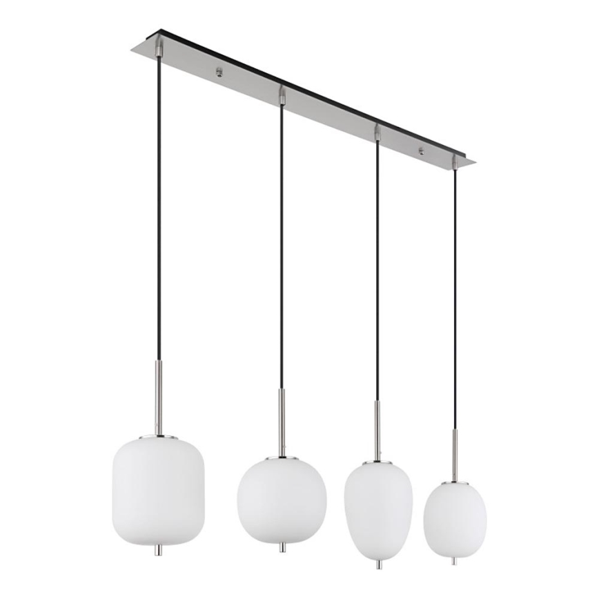 Globo - Ljuskrona med textilsladd 4xE14/40W/230V vit