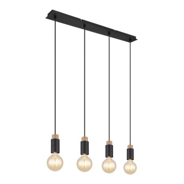 Globo - Ljuskrona med textilsladd 4xE27/40W/230V