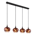 Globo - Ljuskrona med textilsladd 4xE27/40W/230V koppar