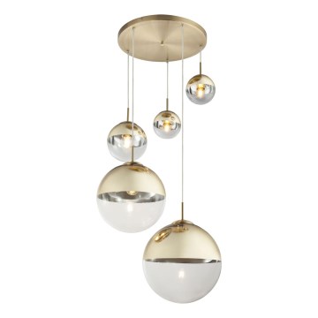 Globo - Ljuskrona med textilsladd 5xE27/40W/230V diameter 65 cm