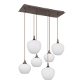 Globo - Ljuskrona med textilsladd 6xE27/40W/230V vit