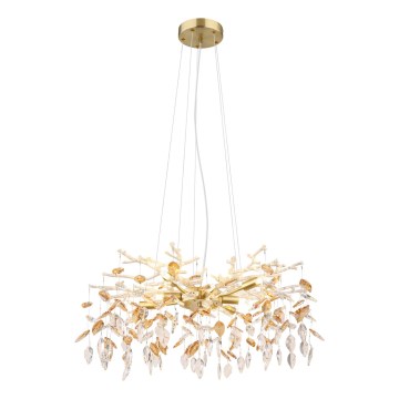 Globo - Ljuskrona med textilsladd 8xG9/8W/230V diameter 61 cm guld