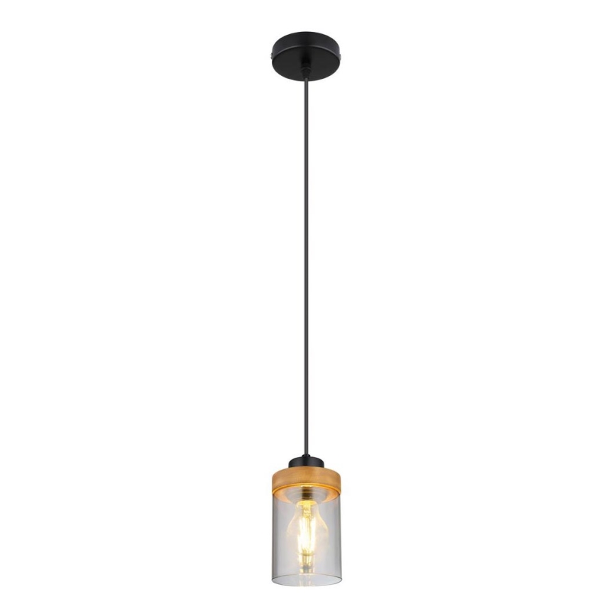 Globo - Ljuskrona med upphängningsrem 1xE27/40W/230V metall/trä