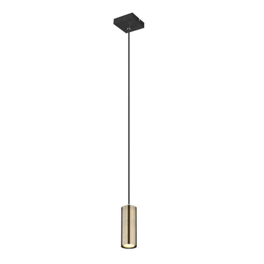 Globo - Ljuskrona med upphängningsrem 1xGU10/35W/230V svart/mässing