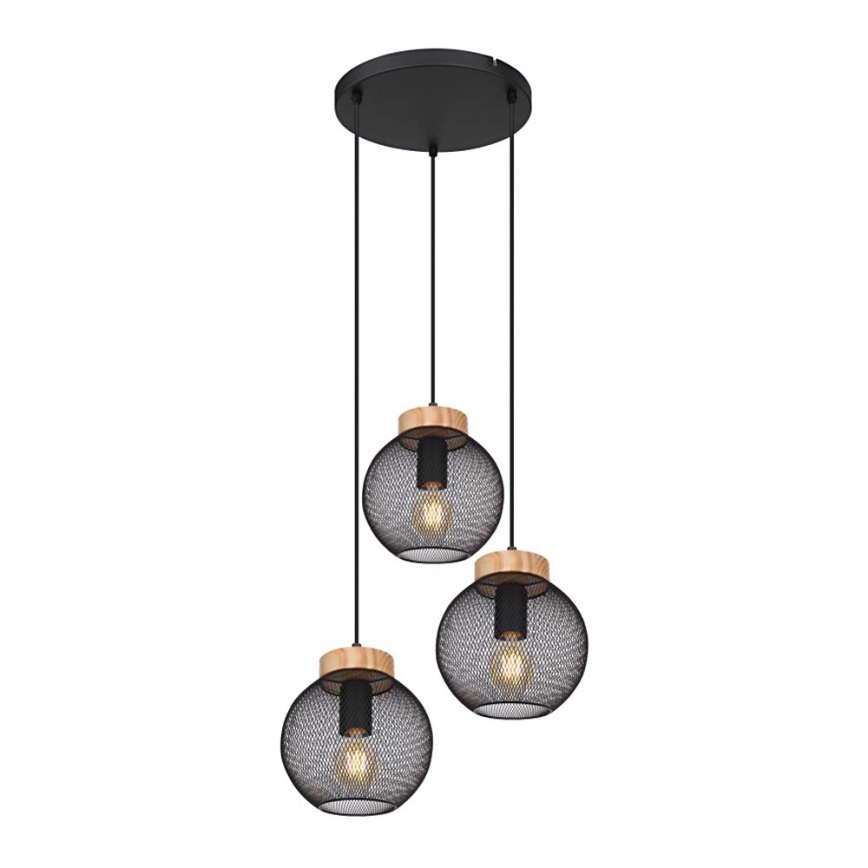 Globo - Ljusskrona med upphängningsrem  3xE27/60W/230V