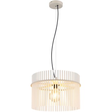 Globo - Pendellampa med kabel 1xE27/60W/230V Ø 40 cm krämfärgad