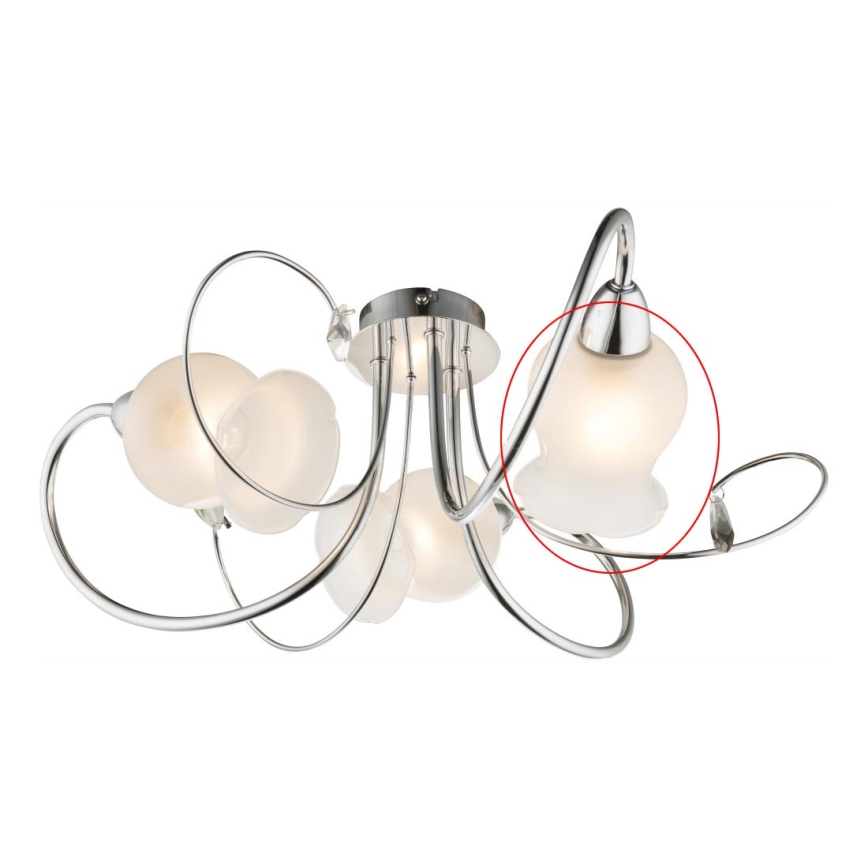 Globo - Reservglas till takkrona LILLY E14, vit