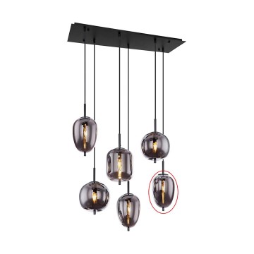 Globo - Reservglas till taklampa BLACKY E14, svart Ø 15,8 cm