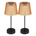 Globo - SET 2x LED Solcellslampa LED/0,06W/3V IP44 40 mAh orange