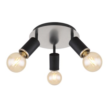 Globo - Spotlampa 3xE27/60W/230V svart trä