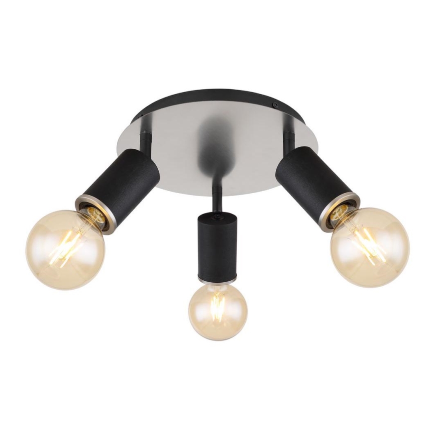 Globo - Spotlampa 3xE27/60W/230V svart trä