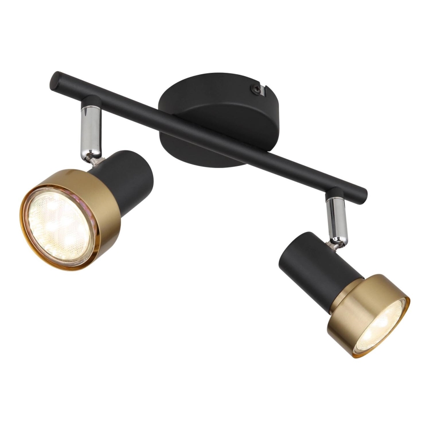 Globo - Spotlight  2xGU10/25W/230V svart/guld