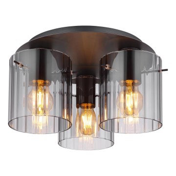 Globo - Taklampa 3xE27/40W/230V diameter 37 cm grå