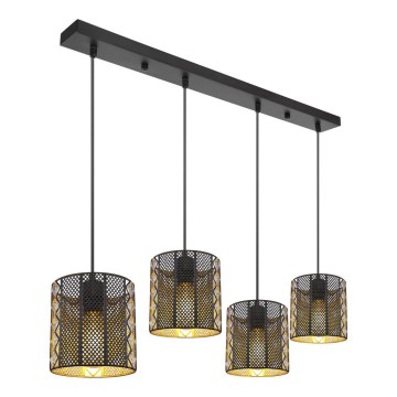 Globo - Taklampa 4xE27/60W/230V guld/svart