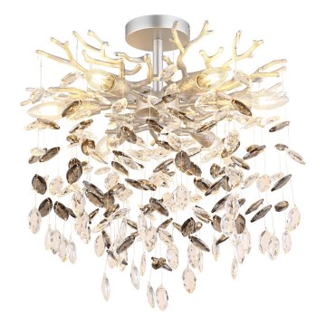 Globo - Taklampa på stång 6xE14/40W/230V silverfärgad