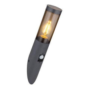 Globo - Utomhus vägglampa med sensor 1xE27/15W/230V IP44