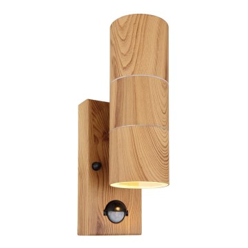 Globo - Utomhus vägglampa med sensor 2xGU10/35W/230V IP44