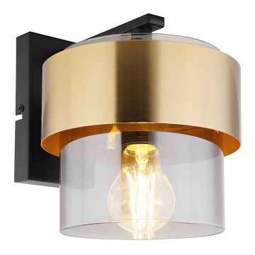 Globo - Vägglampa 1xE27/60W/230V svart/mässing