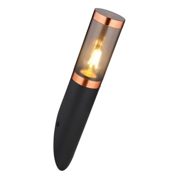 Globo - Vägglampa för utomhusbruk 1xE27/23W/230V IP44 svart/koppar