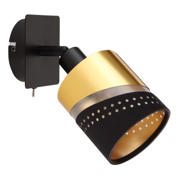 Globo - Väggspotlight 1xE14/25W/230V svart/guld