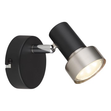 Globo - Väggspotlight 1xGU10/25W/230V svart/silver